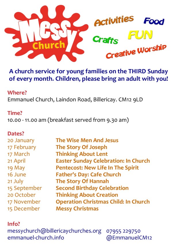 messy church poster 2019