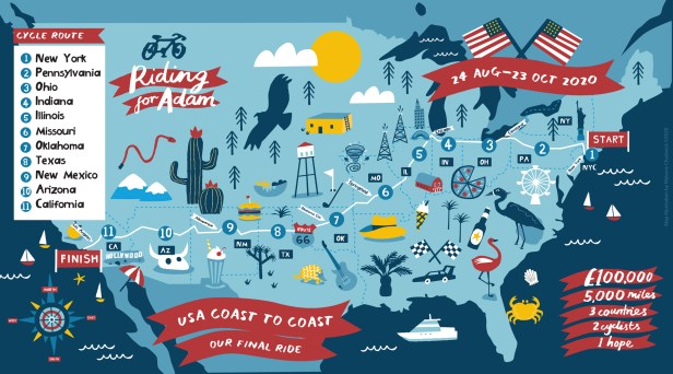 Riding for Adam - Route