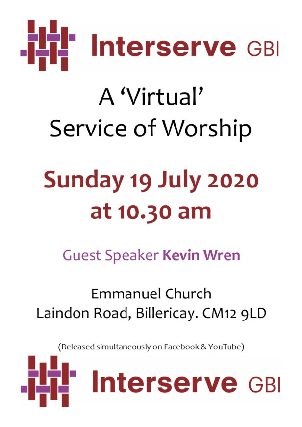 Virtual Worship Sunday 19 July 2020