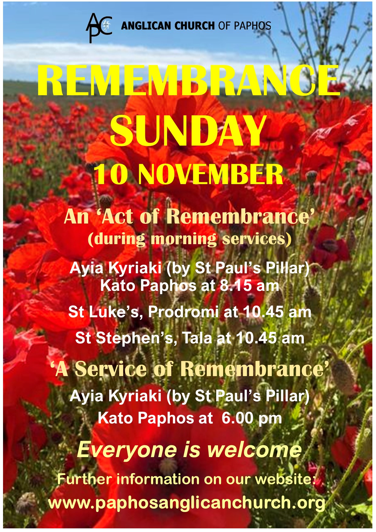 ACP Service of Remembrance 2024 Poster Advt