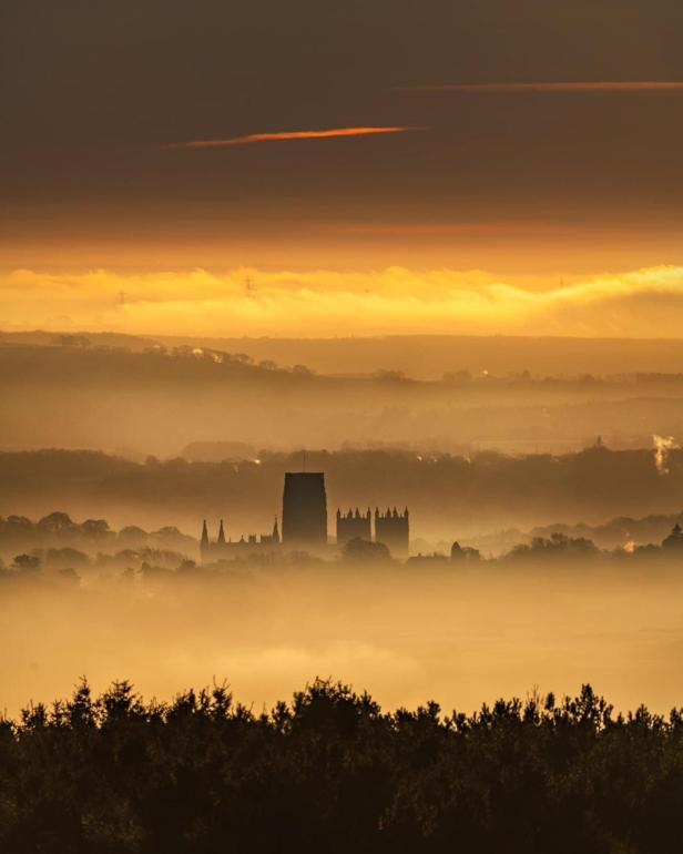 Durham Cathedral in mist